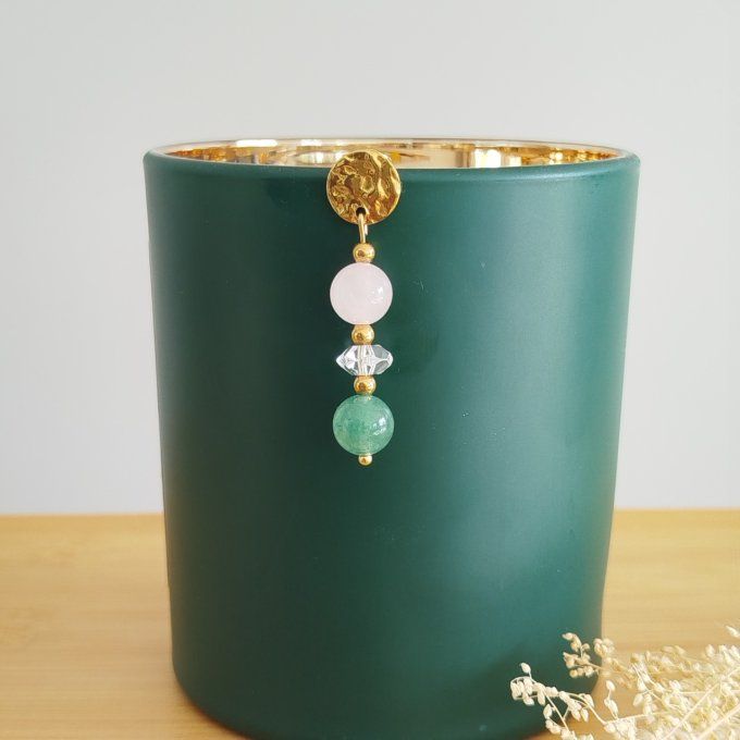 Collection fête des mères Quartz rose , cristal de roche et aventurine verte