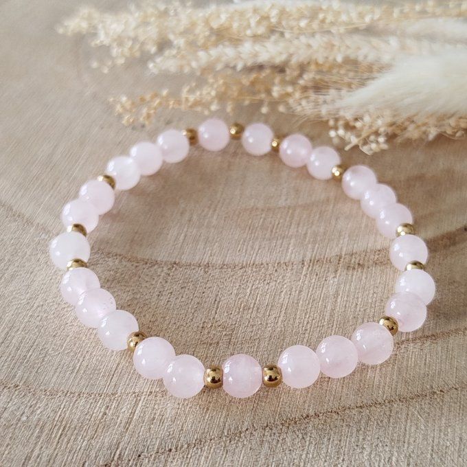 Bracelet fête des mères quartz rose