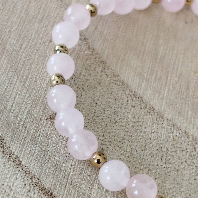 Bracelet fête des mères quartz rose