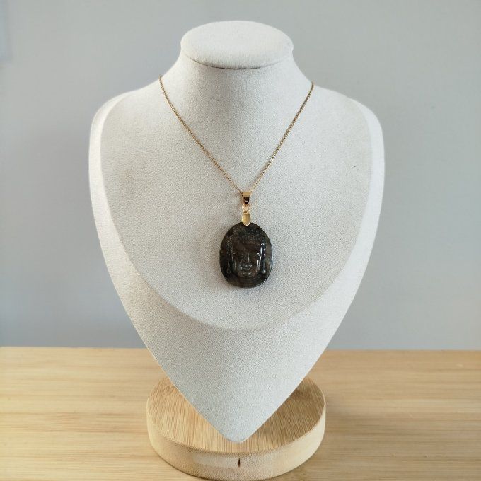 Collier Bouddha labradorite 