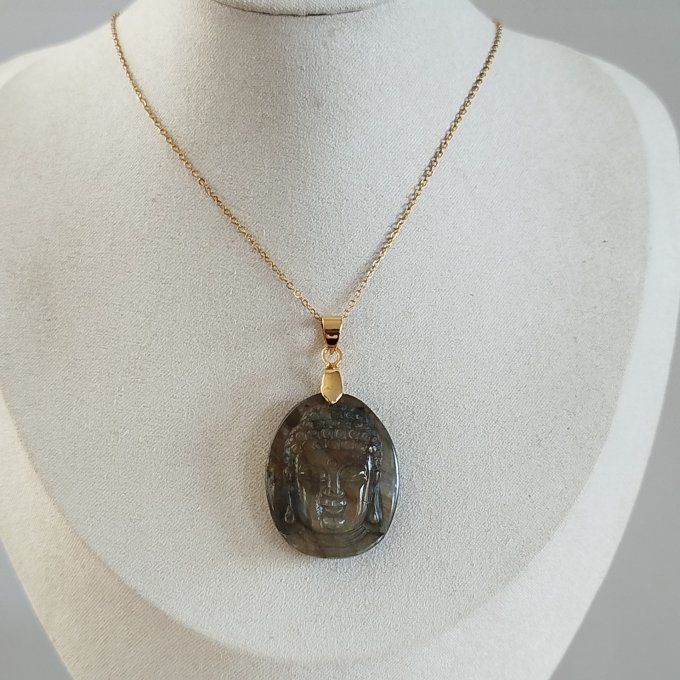 Collier Bouddha labradorite 