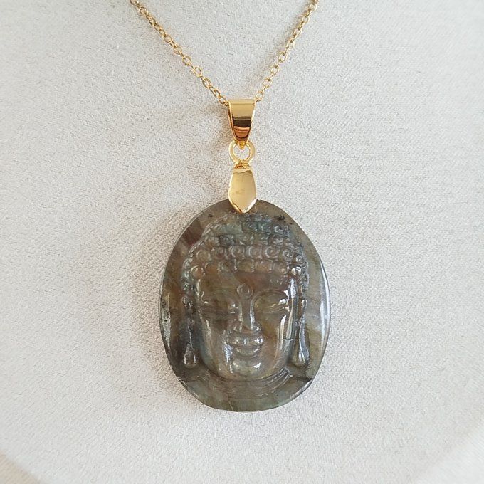 Collier Bouddha labradorite 