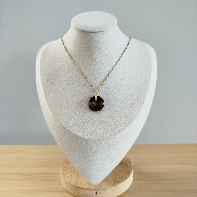 Collier donuts œil de tigre 