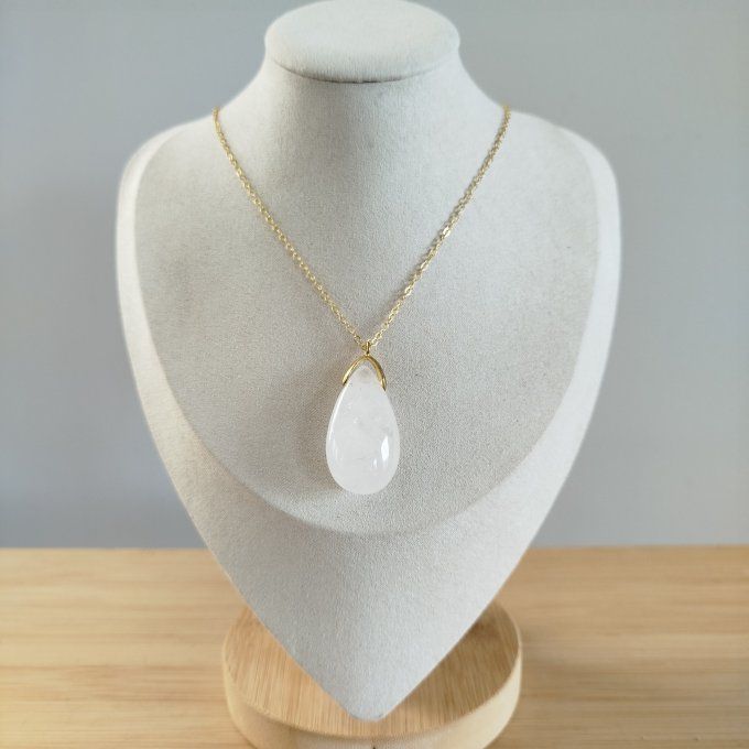 Collier goutte cristal de roche