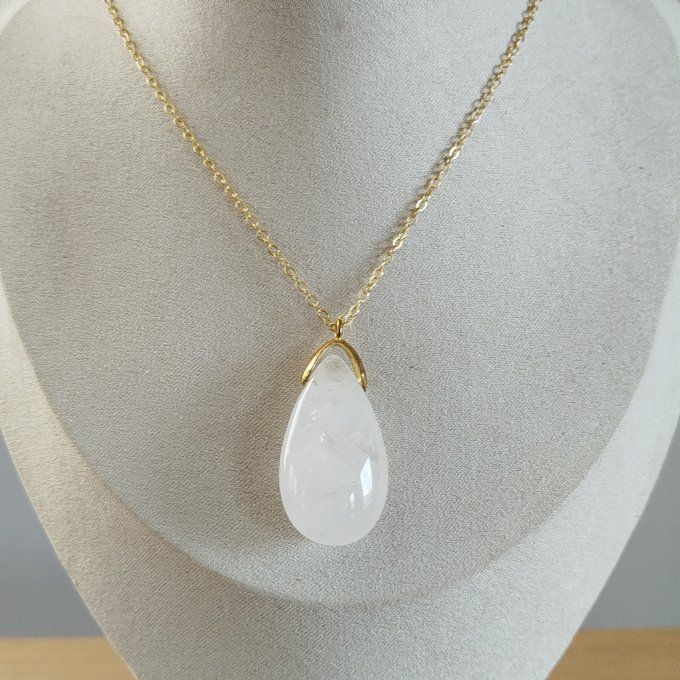 Collier goutte cristal de roche