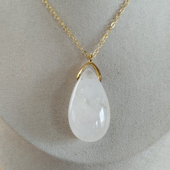 Collier goutte cristal de roche