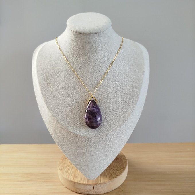 Collier goutte améthyste
