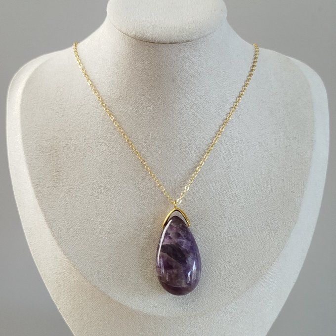 Collier goutte améthyste