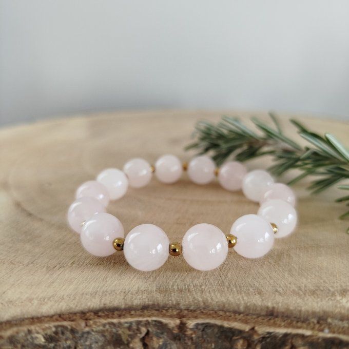 Bracelet quartz rose 10mm