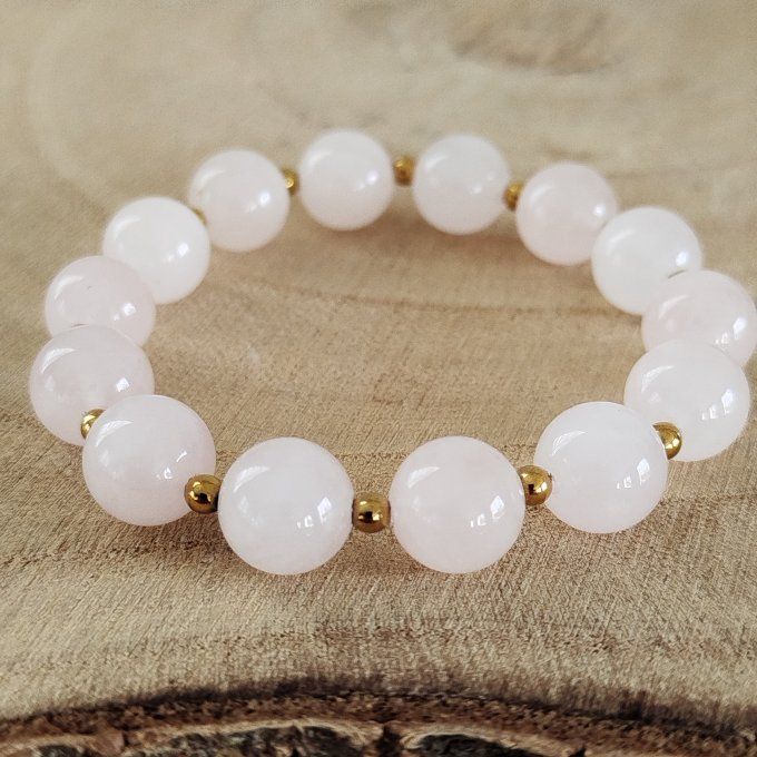 Bracelet quartz rose 10mm