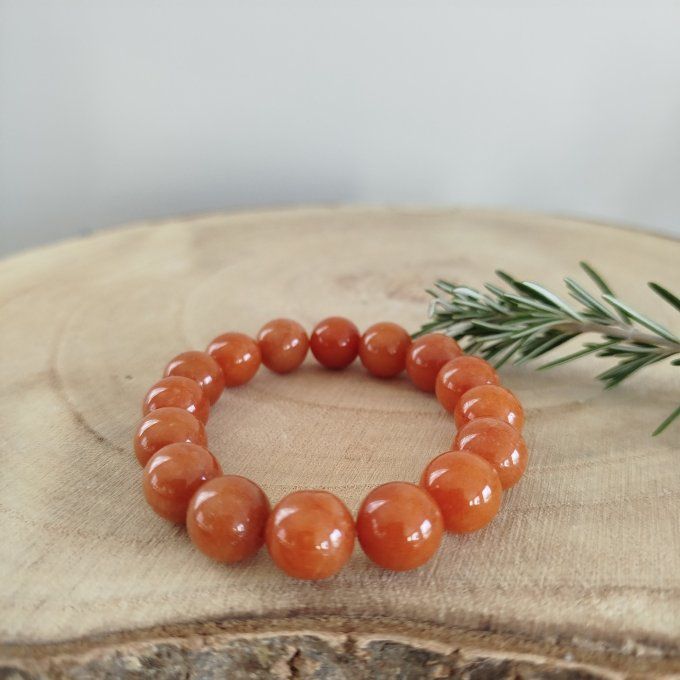 Bracelet aventurine orange 14mm