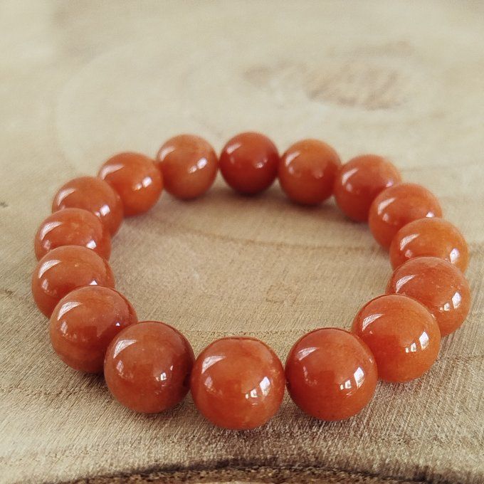 Bracelet aventurine orange 14mm