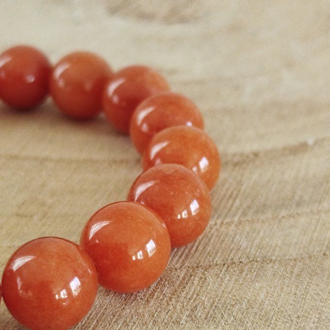 Bracelet aventurine orange 14mm