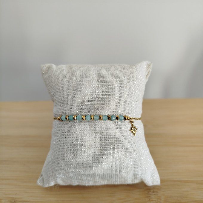 bracelet amazonite et acier inoxydable