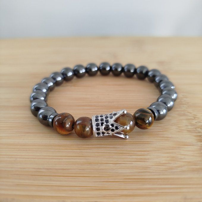 Bracelet hématite et œil de tigre 