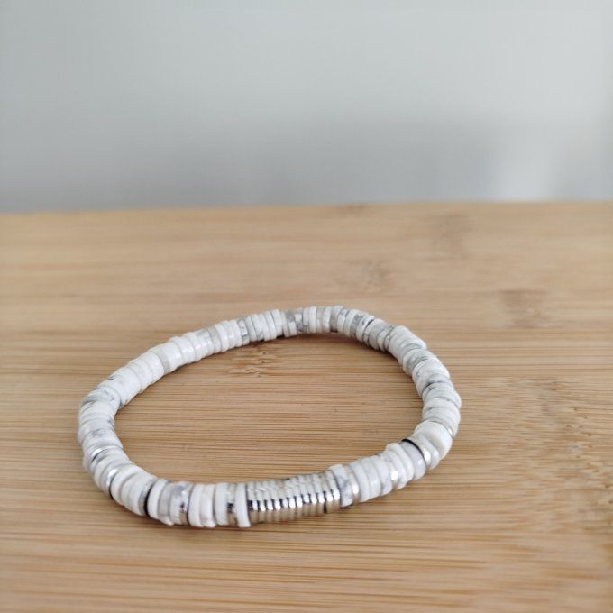 Bracelet heishi Howlite