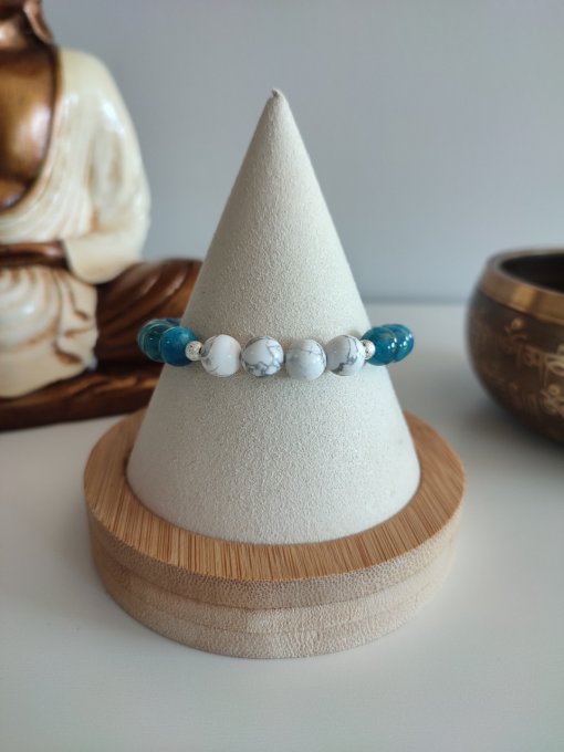 Bracelet Duo Howlite et Apatite  2