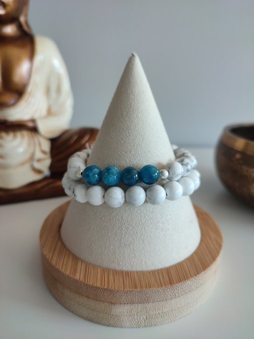 Bracelet Duo Apatite et Howlite