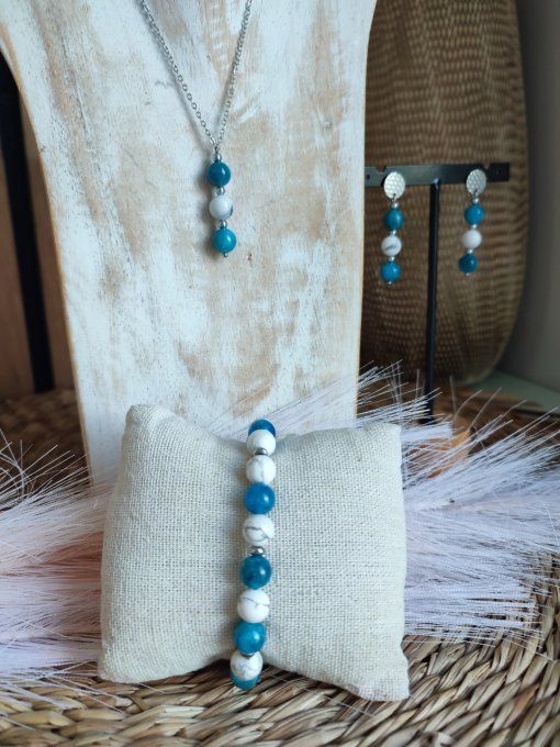 Collection Apatite et Howlite pierres naturelles