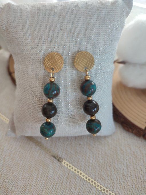 Collection Chrysocolle et Bronzite pierres naturelles