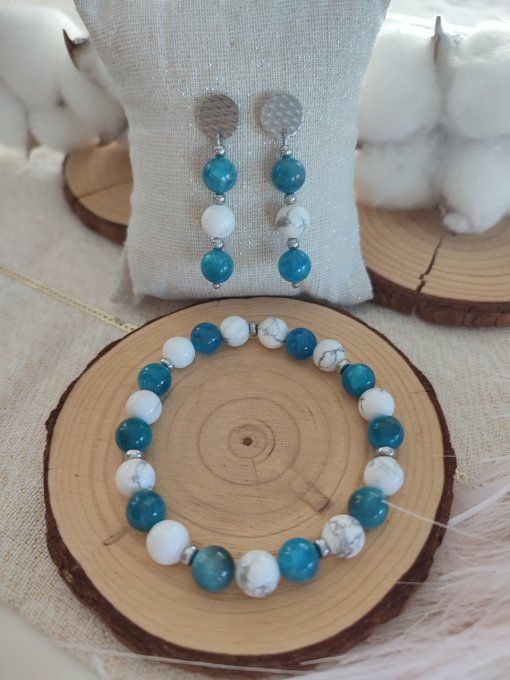 Collection Apatite et Howlite pierres naturelles