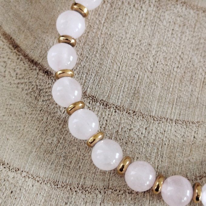 Bracelet "LAU" Quartz rose