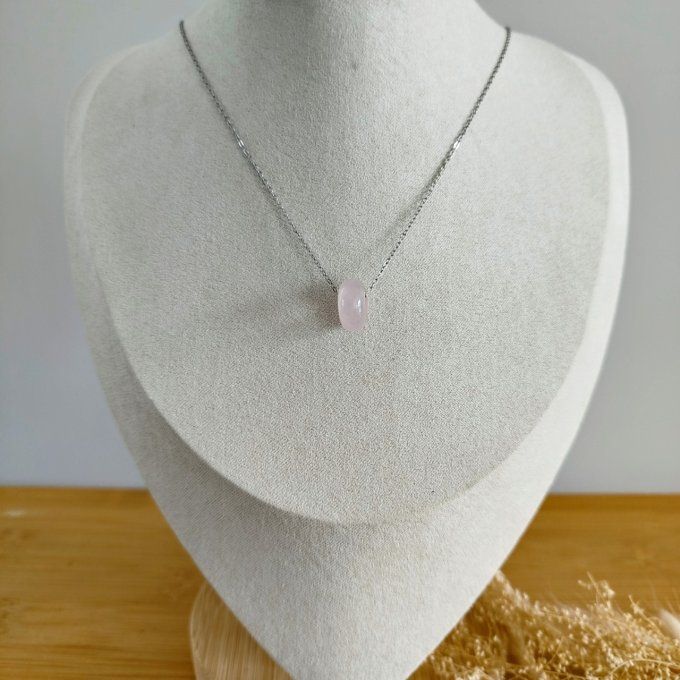 Collier Donuts quartz rose