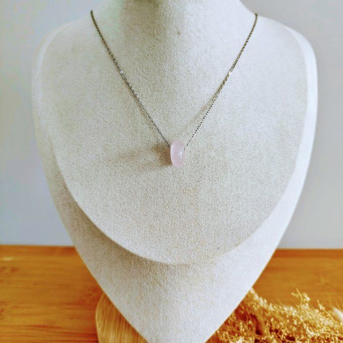 Collier Donuts quartz rose