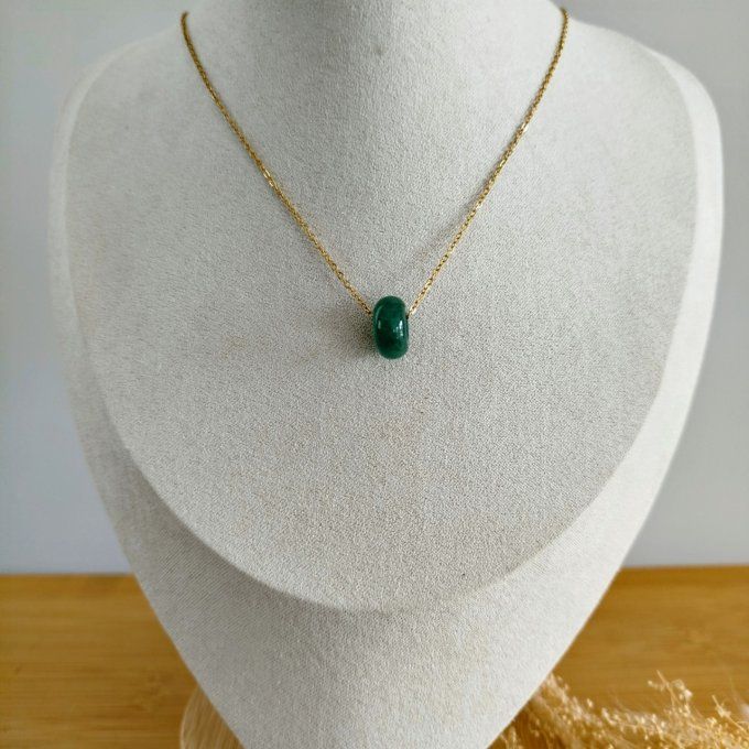 Collier Donuts aventurine verte
