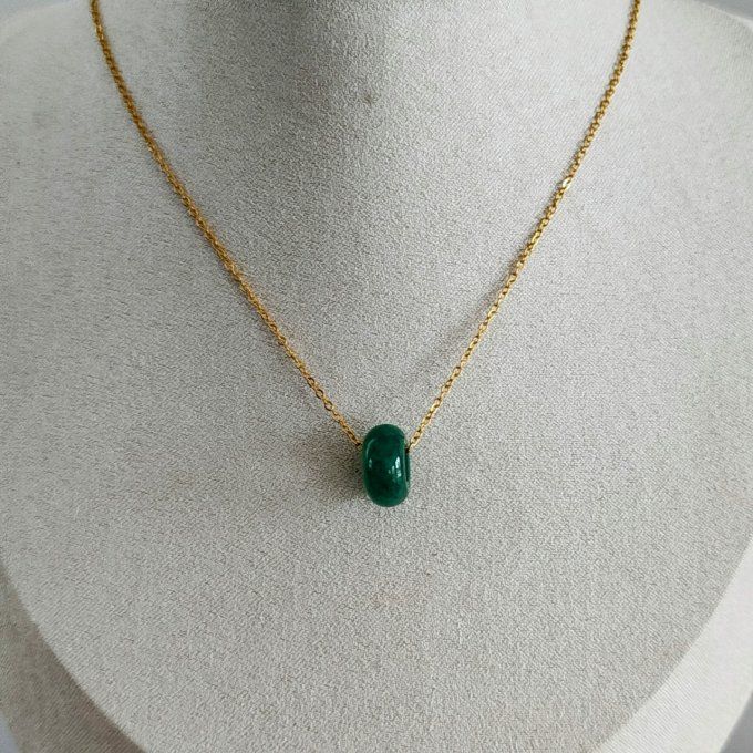 Collier Donuts aventurine verte