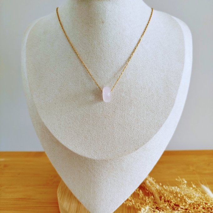Collier Donuts quartz rose