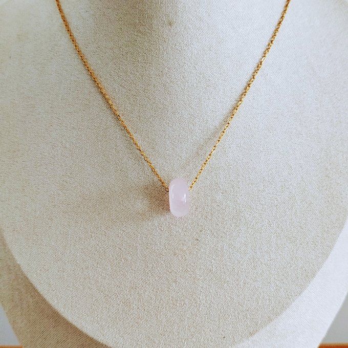 Collier Donuts quartz rose