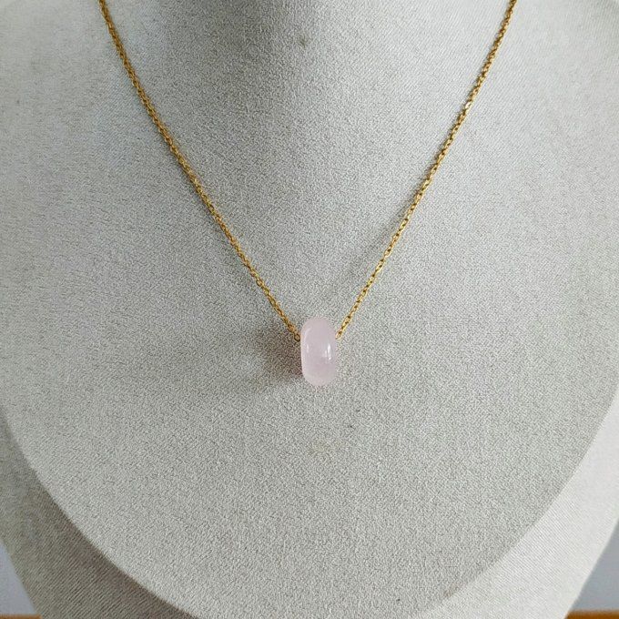 Collier Donuts quartz rose