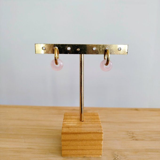 Boucles d'oreilles Quartz rose