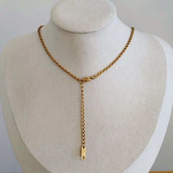 Collier acier inoxydable et Aventurine verte