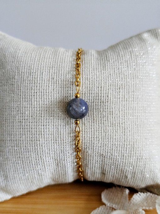 Bracelet acier inoxydable et labradorite
